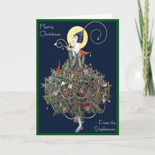 Cartes Pour Fêtes Annuelles Arbre de Noël à la mode Art Déco Intérieur vide ré