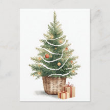Arbre de Noël à l'aquarelle minimaliste
