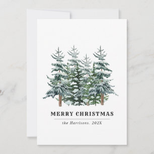 Cartes Pour Fêtes Annuelles Arbre de Noël à l'aquarelle moderne non photo