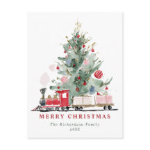 Arbre de Noël à l'aquarelle Train Jouet
