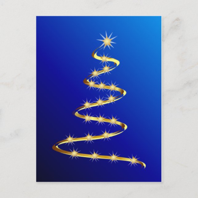 Cartes Pour Fêtes Annuelles Arbre de Noël Abstrait doré (Devant)