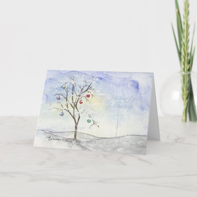Cartes Pour Fêtes Annuelles Arbre de Noël & Antenne (Devant)