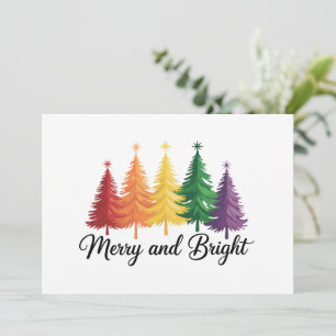 Cartes Pour Fêtes Annuelles Arbre de Noël Arc-en-Ciel Joyeux et Lumineux Gay L