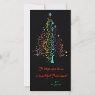 Cartes Pour Fêtes Annuelles Arbre de Noël arc-en-ciel prisonnier