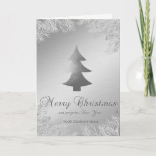 Cartes Pour Fêtes Annuelles Arbre de Noël argenté, Branches ,Entreprise
