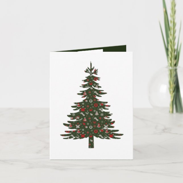 Cartes Pour Fêtes Annuelles Arbre de Noël Art moderne classique (Devant)