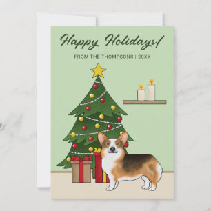 Cartes Pour Fêtes Annuelles Arbre de Noël au Tri Pembroke Welsh Corgi roux