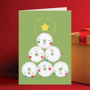 Cartes Pour Fêtes Annuelles Arbre de Noël aux Donuts en Sucre Glace
