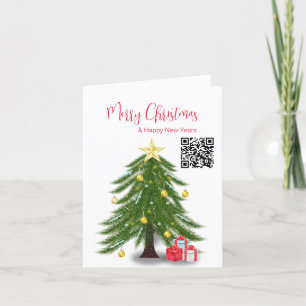 Cartes Pour Fêtes Annuelles Arbre de Noël avec cadeau rouge