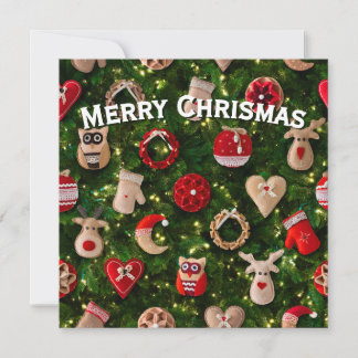 Cartes Pour Fêtes Annuelles Arbre de Noël avec des jouets en feutre