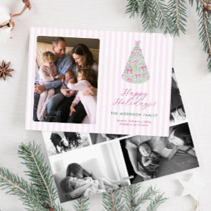 Cartes Pour Fêtes Annuelles Arbre de Noël avec Nœuds Dessinés à la Main Prépa