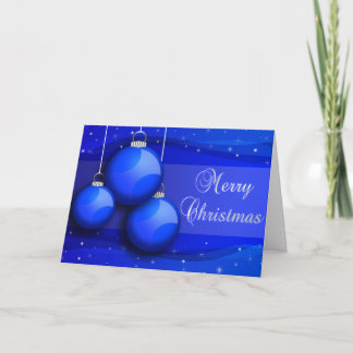 Cartes Pour Fêtes Annuelles Arbre de Noël Baubles Bleus