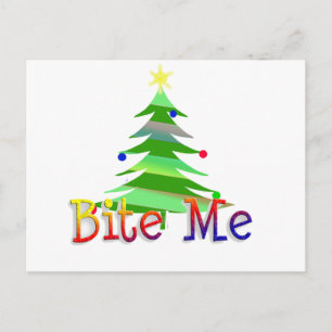 Cartes Pour Fêtes Annuelles Arbre de Noël Bite Me