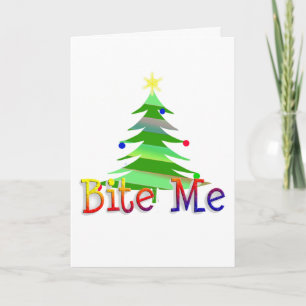 Cartes Pour Fêtes Annuelles Arbre de Noël Bite Me