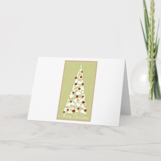 Cartes Pour Fêtes Annuelles Arbre de Noël blanc (Devant)