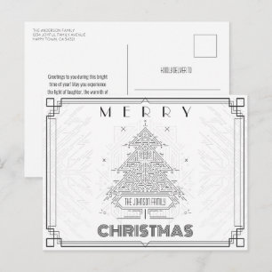 Cartes Pour Fêtes Annuelles Arbre de Noël blanc classique moderne
