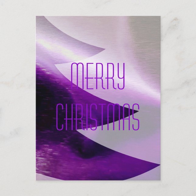 Cartes Pour Fêtes Annuelles Arbre de Noël blanc d'argent violet élégant (Devant)