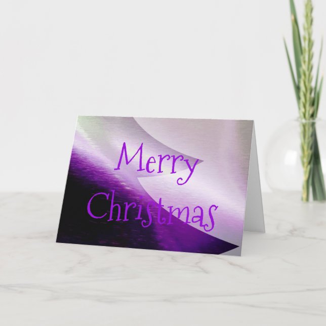 Cartes Pour Fêtes Annuelles Arbre de Noël blanc d'argent violet élégant (Devant)