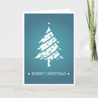 Cartes Pour Fêtes Annuelles Arbre de Noël bleu de flocon de neige