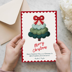 Cartes Pour Fêtes Annuelles Arbre de Noël bleu élégant personnalisé
