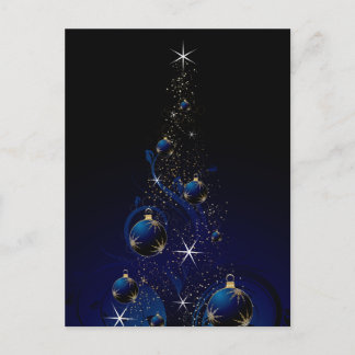 Cartes Pour Fêtes Annuelles Arbre de Noël bleu étincelant