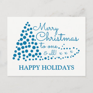 Cartes Pour Fêtes Annuelles Arbre de Noël Bleu, Joyeuses vacances Postca