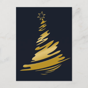Cartes Pour Fêtes Annuelles Arbre de Noël bleu or