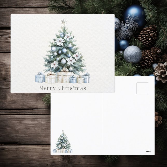 Cartes Pour Fêtes Annuelles Arbre de Noël bleu vert (Créateur téléchargé)
