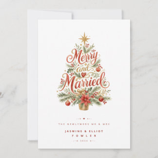 Cartes Pour Fêtes Annuelles Arbre de Noël botanique exquis script TLW26