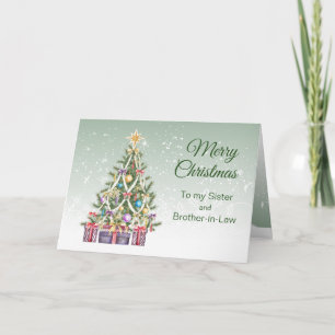 Cartes Pour Fêtes Annuelles Arbre de Noël, cadeaux, Soeur & Belle-soeur