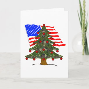 Cartes Pour Fêtes Annuelles Arbre de Noël Camion avec drapeau américain