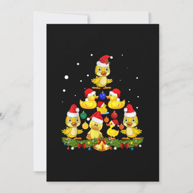 Cartes Pour Fêtes Annuelles Arbre de Noël Canard (Devant)