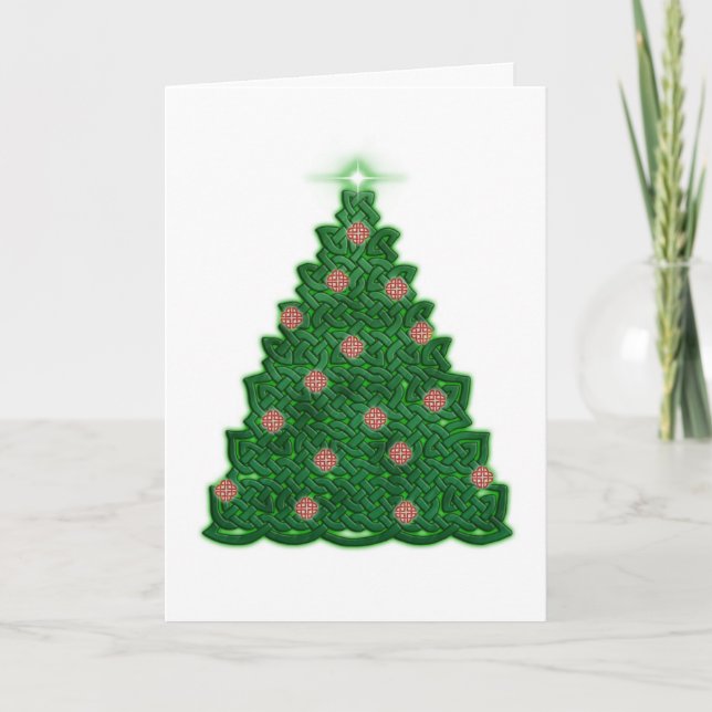 Cartes Pour Fêtes Annuelles Arbre de Noël celtique (Devant)