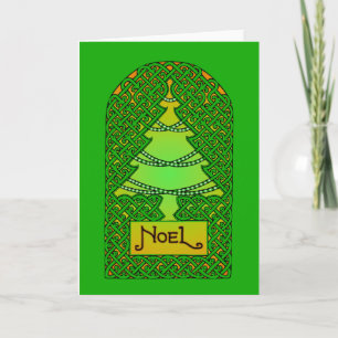 Cartes Pour Fêtes Annuelles Arbre de Noël celtique - Vert