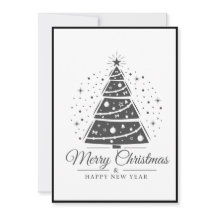 Arbre de Noël chic élégant noir et blanc
