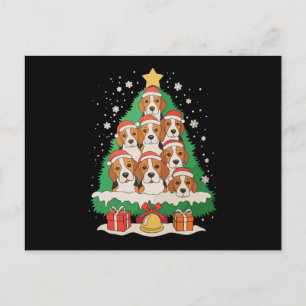 Cartes Pour Fêtes Annuelles Arbre de Noël Chien Beagle Famille Fêtes de fin d'