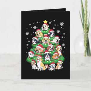 Cartes Pour Fêtes Annuelles Arbre de Noël Chien - Chiots Merry Noël Mignons