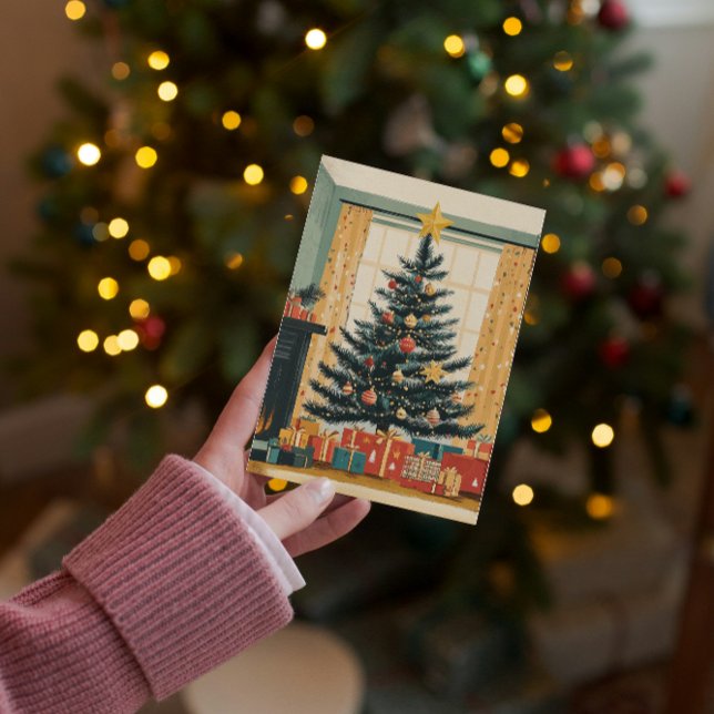 Cartes Pour Fêtes Annuelles Arbre de Noël classique Golden Star Topper Cadeaux (Créateur téléchargé)