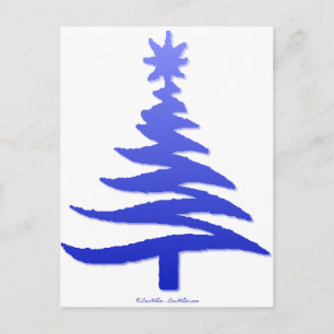 Cartes Pour Fêtes Annuelles Arbre de Noël Cobalt bleu