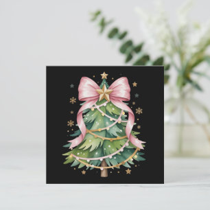Cartes Pour Fêtes Annuelles Arbre de Noël Coquette Bow Fête Mignonne Fille
