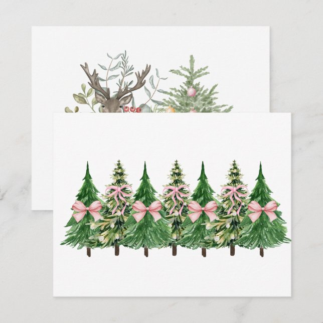 Cartes Pour Fêtes Annuelles Arbre de Noël Coquette, Sensibilisation au cancer  (Devant / Derrière)