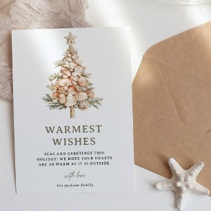 Cartes Pour Fêtes Annuelles Arbre de Noël Coquillage Mer & Salutations