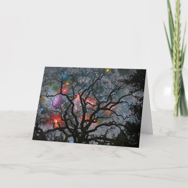 Cartes Pour Fêtes Annuelles Arbre de Noël cosmique - 2 (Devant)