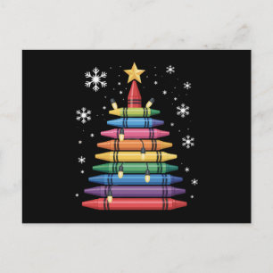 Cartes Pour Fêtes Annuelles Arbre de Noël Crayon Art Professeur École Xmas