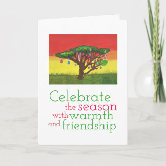 Cartes Pour Fêtes Annuelles Arbre de Noël d'acacia