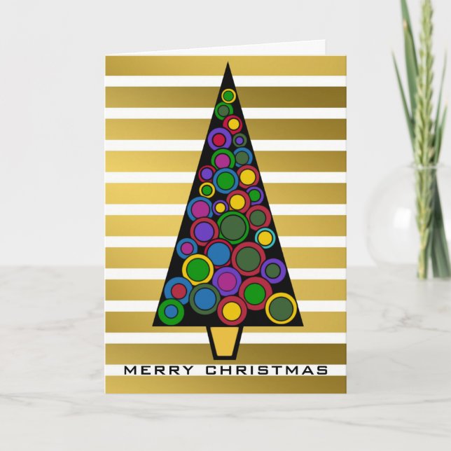 Cartes Pour Fêtes Annuelles Arbre de Noël danois moderne (Devant)