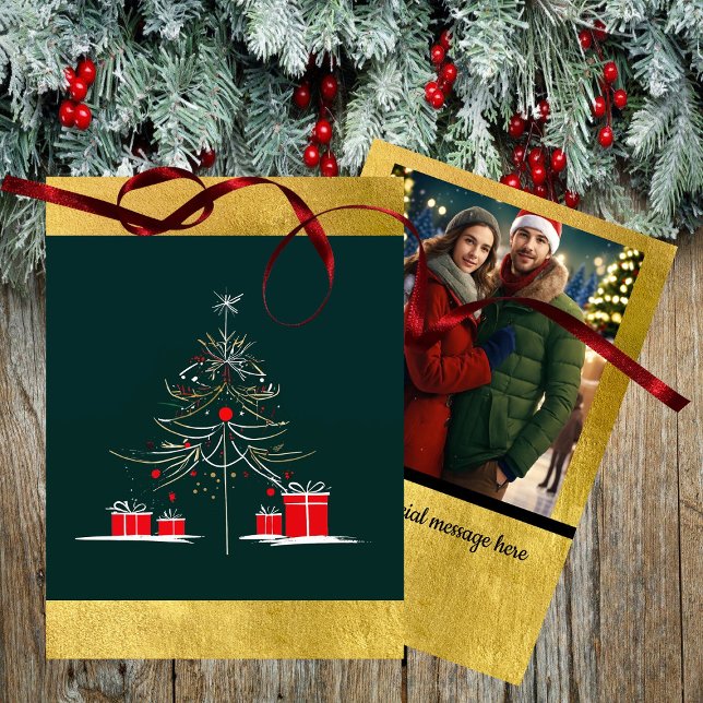 Cartes Pour Fêtes Annuelles Arbre de Noël d'art Abstrait moderne (Elegant Presentation With Modern Flair - Abstract Tree Art by Pansylee)