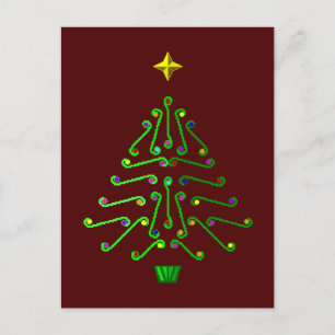 Cartes Pour Fêtes Annuelles Arbre de Noël d'art inhabituel