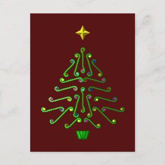 Cartes Pour Fêtes Annuelles Arbre de Noël d'art inhabituel