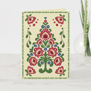 Cartes Pour Fêtes Annuelles Arbre de Noël d'art populaire